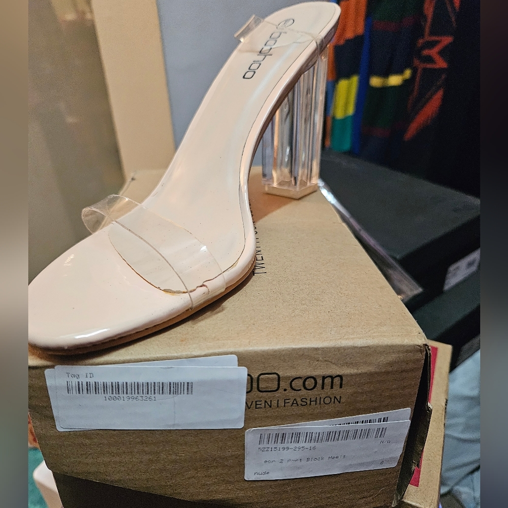 Ankle strap clear heels